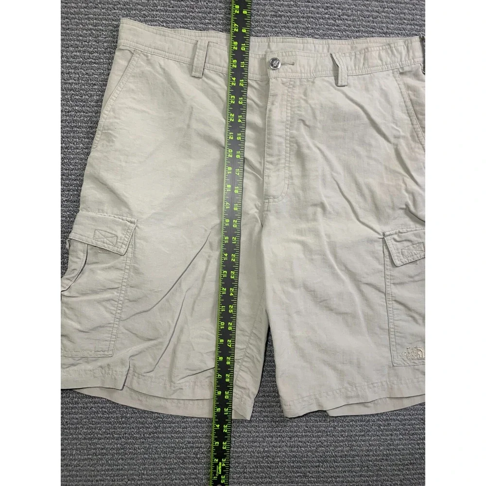 The North Face Mens Nylon Hiking Shorts 36 Gray Green Flat Front Outdoor 7